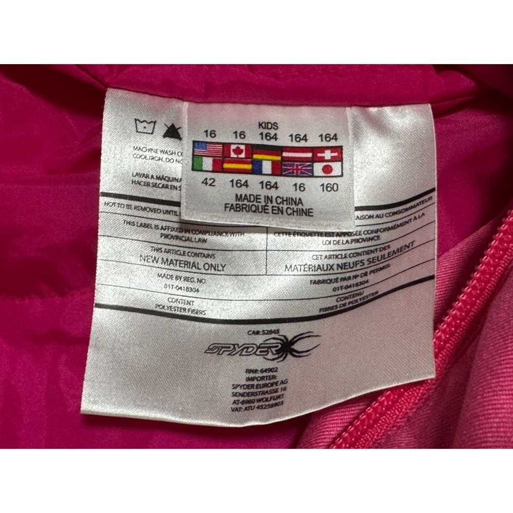 Spyder Ski Pants Kids 16 Pink Snow Insulated Youth Snowboard Winter 164 k - Picture 4 of 13
